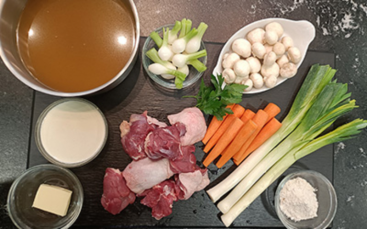 ingrédients recette blanquette de sauté de canard