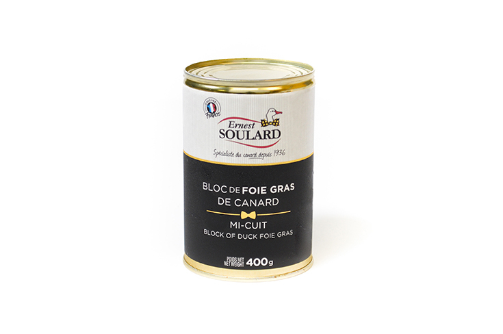 Bloc de foie gras de canard sans morceaux mi-cuit
