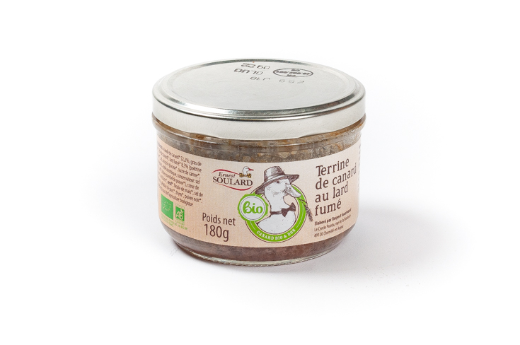 Terrine de canard bio au lard fumé Soulard